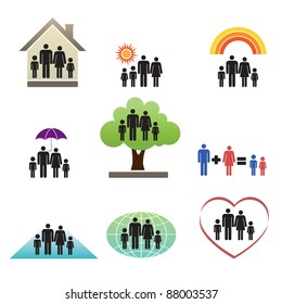 A set of signs and symbols of the family.