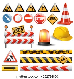 Set Signs Symbols Under Construction Vector Stock Vector (Royalty Free ...