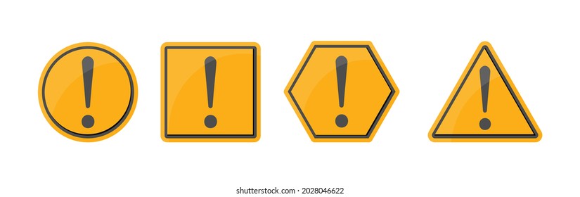 set of signs with a warning about danger. A sign of attention. Flat style