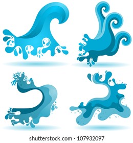 A set of signs of water. EPS10