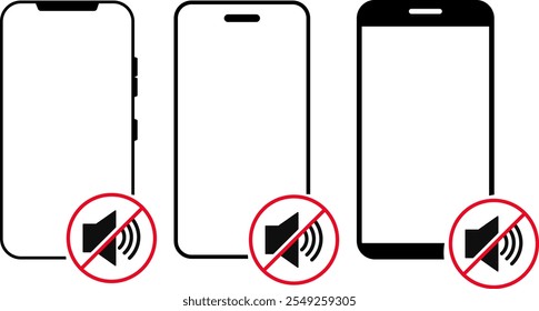 Set of silent mode phone icon. Cell Phone Signal Icons. Smart Refrigerator Icon symbol
