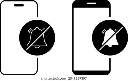 Set of silent mode phone icon. Cell Phone Signal Icons. Smart Refrigerator Icon symbol
