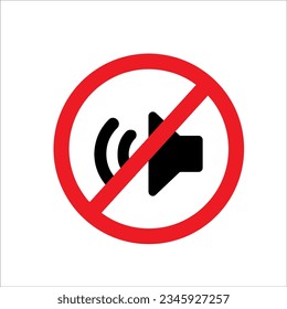 Set silent sign. forbidden to speak. Silent mode set icon. Forbidden sign. Turn off the sound pictogram. Prohibition sign for public places. Vector Illustration