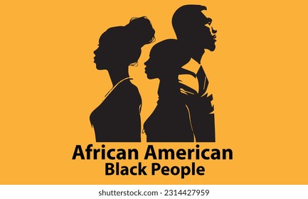 A set of silhouette African and American Black people vector design