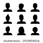 Set of silhouette avatars. Male and female face silhouette. People avatar profile. Man and woman portraits. Vector illustration.