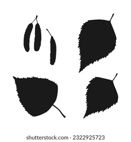 Está decorado con hojas de pajarita de silueta. Ilustración vectorial de otoño dibujada a mano.