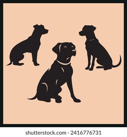 
Set of Silhouette Buddy Dog Vector illustrations