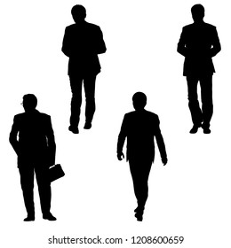 Set silhouette businessman man in suit on a white background