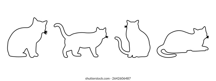 Set of silhouette cat. cat silhouette.