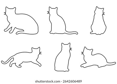 Set of silhouette cat. cat silhouette.