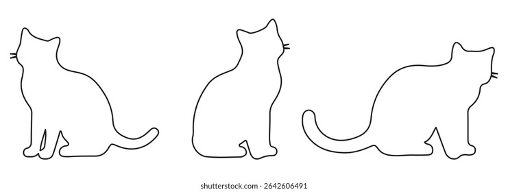 Set of silhouette cat. cat silhouette.