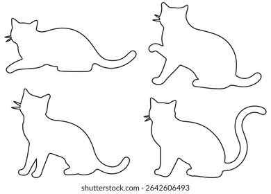 Set of silhouette cat. cat silhouette.