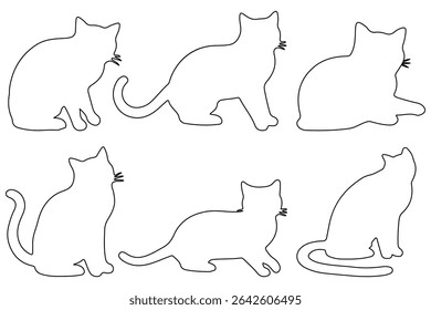 Set of silhouette cat. cat silhouette.
