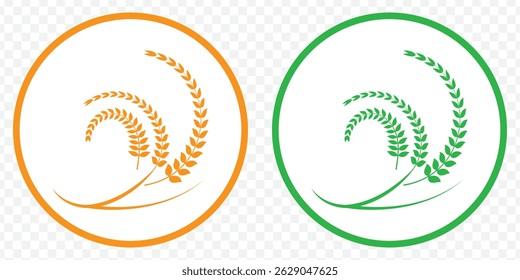 Set silhouette circular laurel foliate, wheat and oak wreaths depicting an award, achievement, heraldry, nobility on white background. Emblem floral greek branch flat style - stock vector. EPS 10.