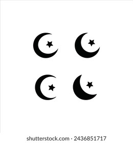 Satz von Silhouette Halbmond. Geeignet für ramadan kareem, hajj, eid al-fitr und eid al-adha.