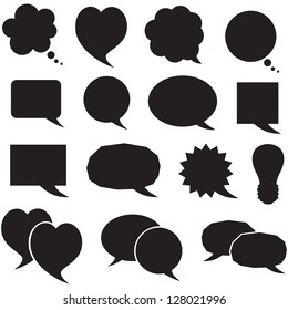 Set Silhouette Figured Speech Bubbles Stock Vector (Royalty Free ...