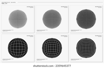 Satz von Silhouette geometrische flache Globus-Erddesign