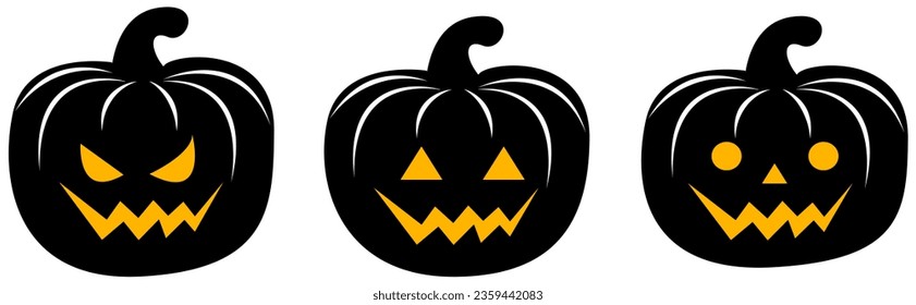 Set of Silhouette Halloween element