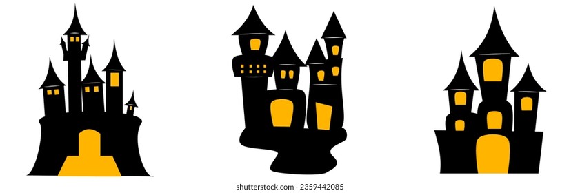 Set of Silhouette Halloween element