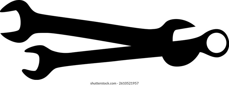 Set of silhouette icons of tools. Vector illustration.
