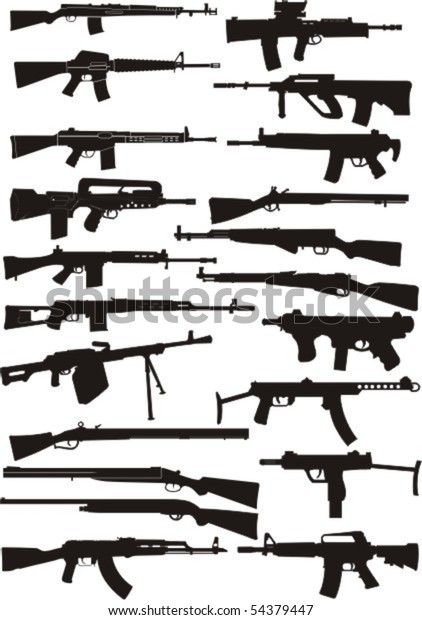 Set Silhouette Miscellaneous Type Weapons Stock Vector (Royalty Free ...