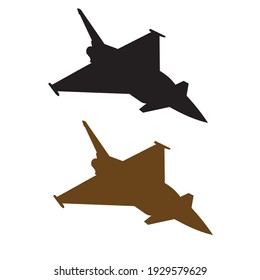 set of silhouette of modern military jetfighter vector design