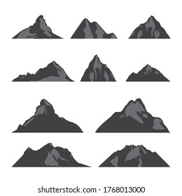 Set Silhouette mountain vector illustration