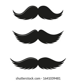 Set of Silhouette Mustache vector icon Illustration 