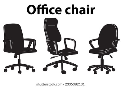 Set of silhouette Office chair vector illustration.