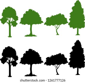 Set of silhouette plant illustration