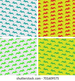 Set of silhouette of rabbit background.