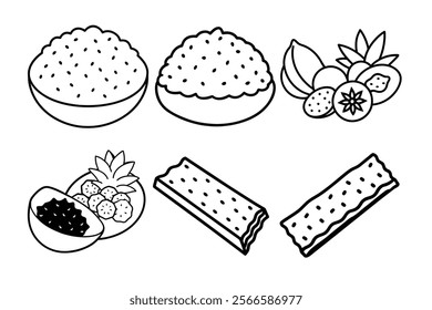 Set of silhouette vector illustrations of biscuits
