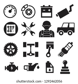Set of silhouette vector signs with auto service icons pictogram. Set icon for your business web and etc. Vector illustration EPS.8 EPS.10