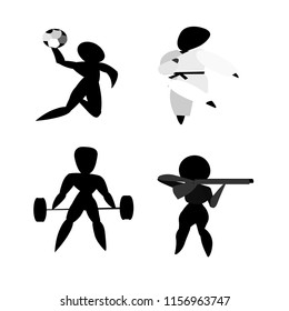 Set Silhouette Vector Sport Icon On Stock Vector (Royalty Free ...