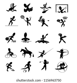 Set of  silhouette vector. Sport icon on white background.