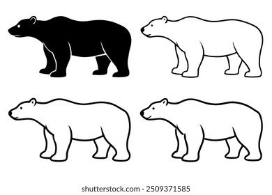 set of silhouettes of animals