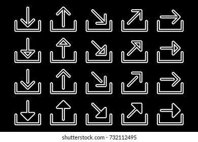 Set of silhouettes arrows.