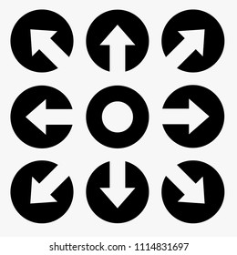 A set of silhouettes arrows Vector illustration.