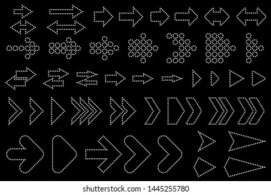 A set of silhouettes arrows Vector illustration.
