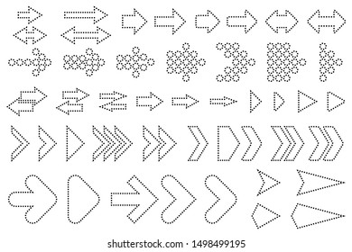 A set of silhouettes arrows Vector illustration.