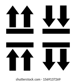A set of silhouettes arrows Vector illustration.