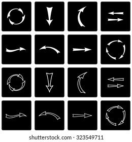 A set of silhouettes arrows Vector illustration.