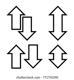 A set of silhouettes arrows Vector illustration.