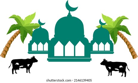 Set of silhouettes of background ramadan kareem.Fit for background ramadan eid.