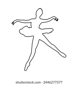 Set of silhouettes of ballerinas in dance poses, movements, positions. Set of dancing silhouettes in different poses and positions.