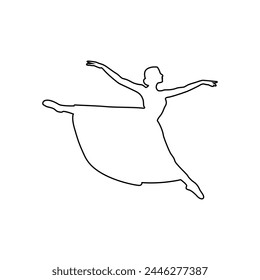 Set of silhouettes of ballerinas in dance poses, movements, positions. Set of dancing silhouettes in different poses and positions.