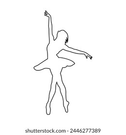 Set of silhouettes of ballerinas in dance poses, movements, positions. Set of dancing silhouettes in different poses and positions.