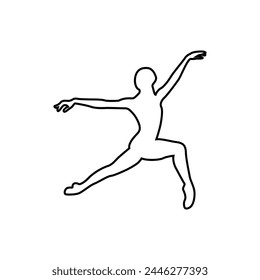 Set of silhouettes of ballerinas in dance poses, movements, positions. Set of dancing silhouettes in different poses and positions.