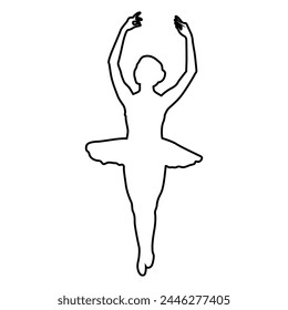 Set of silhouettes of ballerinas in dance poses, movements, positions. Set of dancing silhouettes in different poses and positions.