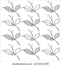 a set of silhouettes of branches and leaves eps10